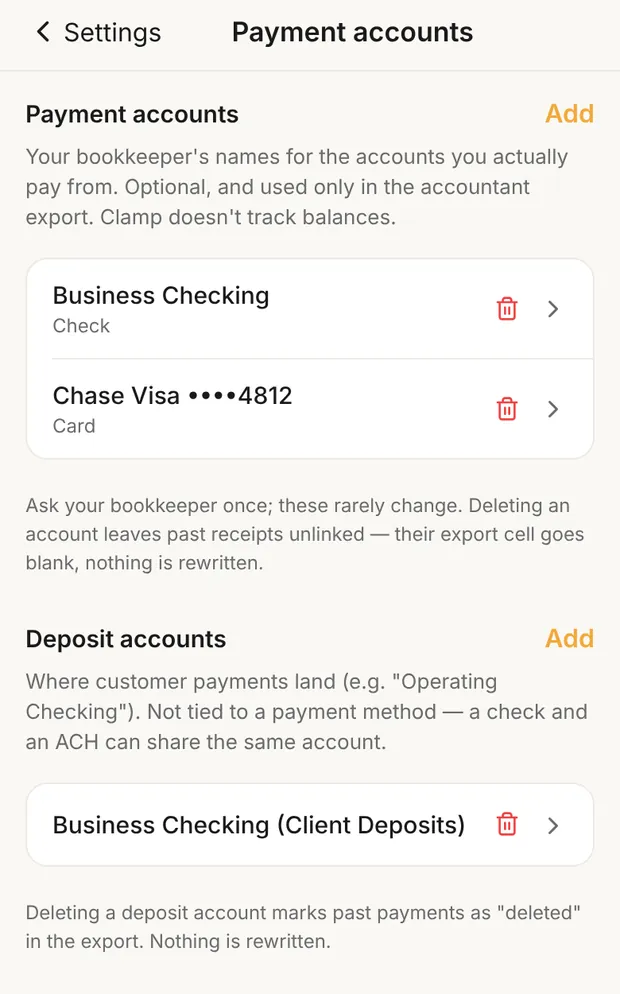 Payment accounts with two payment accounts and one deposit account